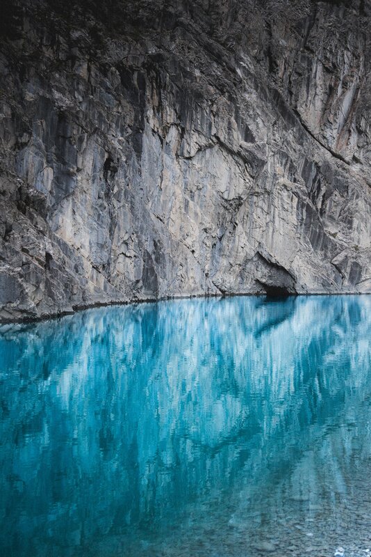 Blue Lake Reflecting Cliffs