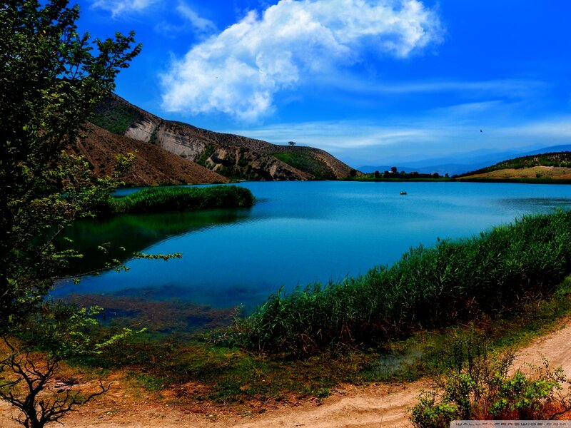 Blue Lake with Hills