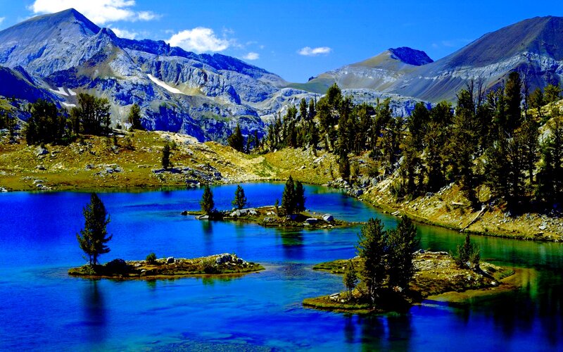 Blue Lake with Islands — Serene