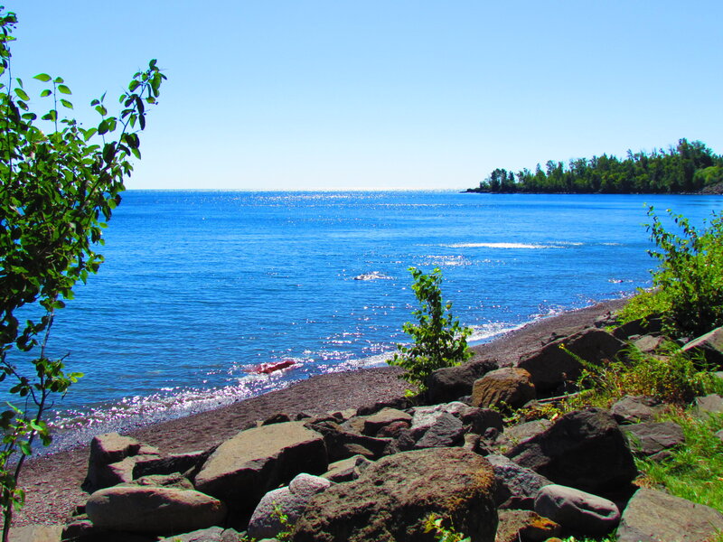 Blue Lake with Rocky Shore