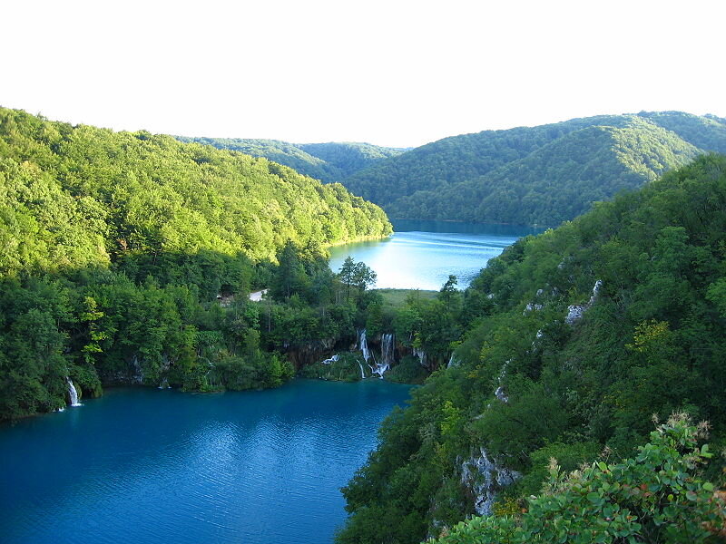 Blue Lake with Waterfalls