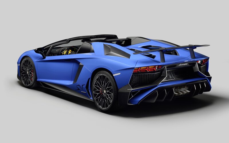 Blue Lamborghini Aventador — Dramatic, Photograph, Car, Targa Top