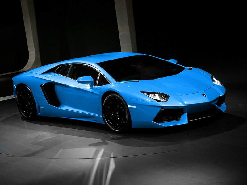 Blue Lamborghini Aventador — Dramatic, Photograph