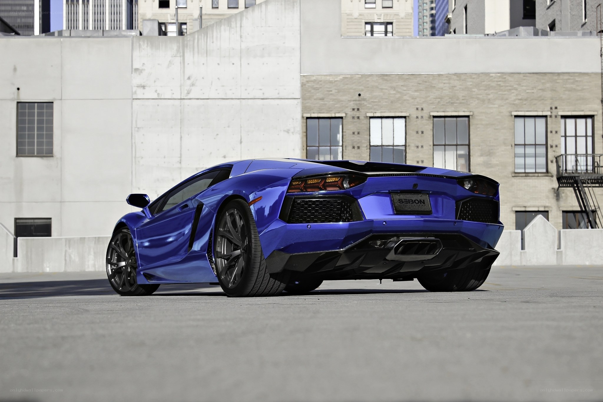 Blue Lamborghini Aventador