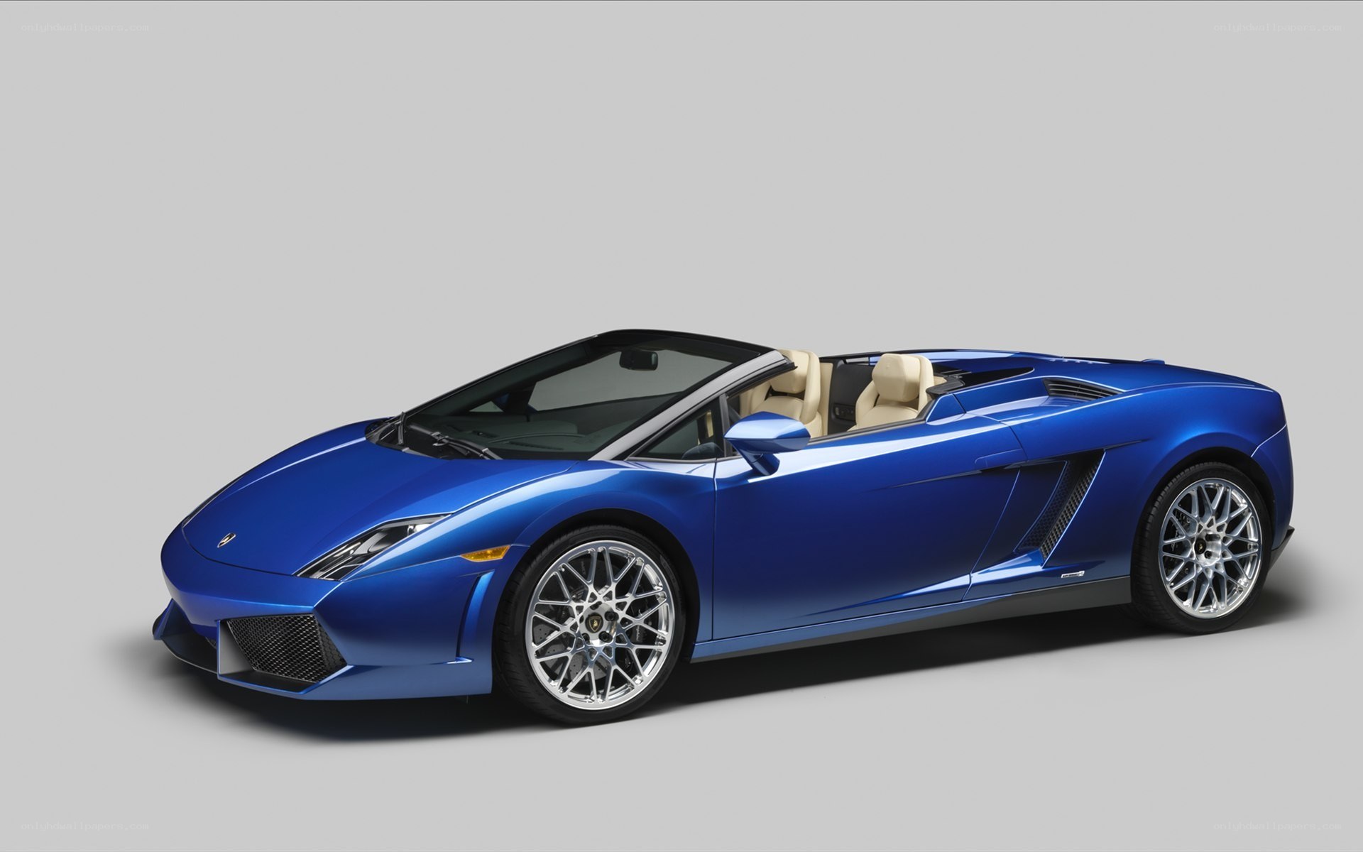 Blue Lamborghini convertible