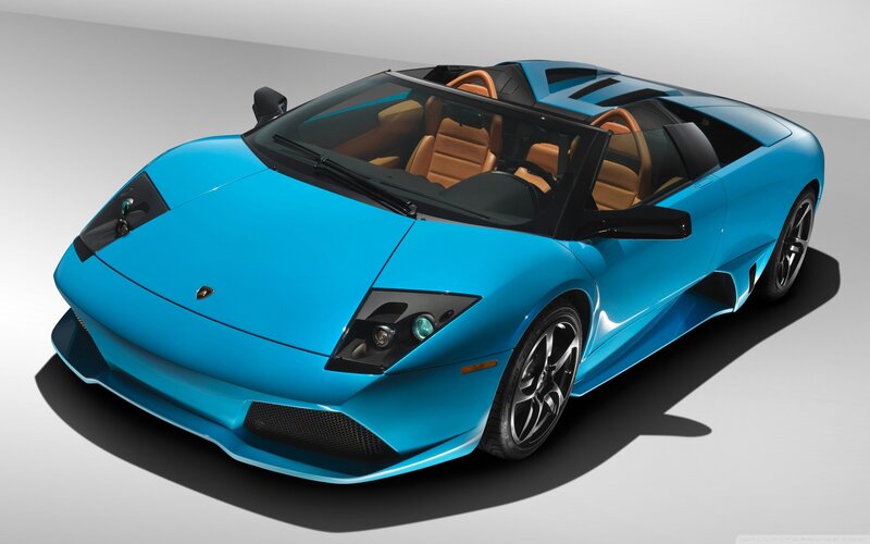 Blue Lamborghini convertible
