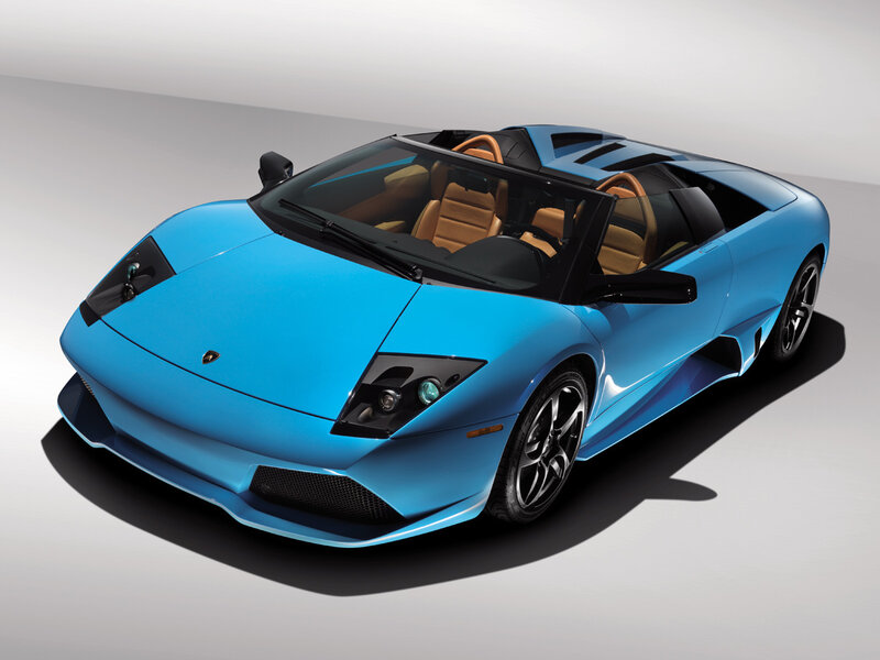 Blue Lamborghini Convertible — Dramatic, Photograph, Car, Interior