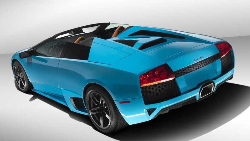 Blue Lamborghini Convertible — Dramatic, Photograph, Car, Targa Top