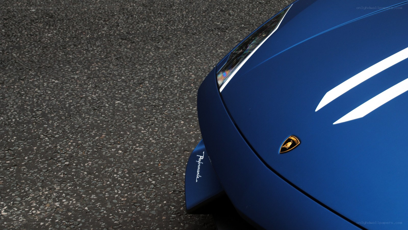 Blue Lamborghini front detail