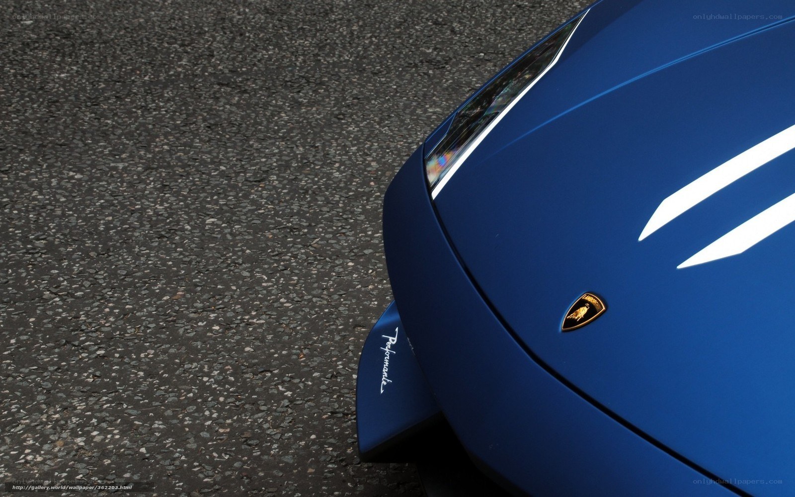 Blue Lamborghini front detail