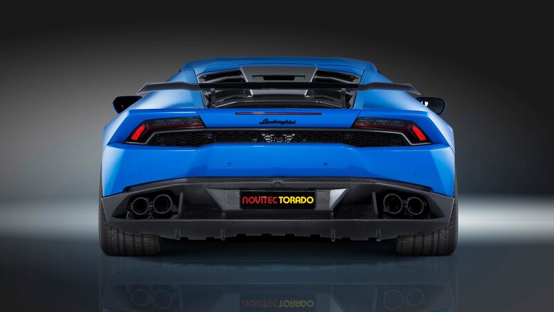 Blue Lamborghini Huracan — Dramatic, Photograph, Rear View
