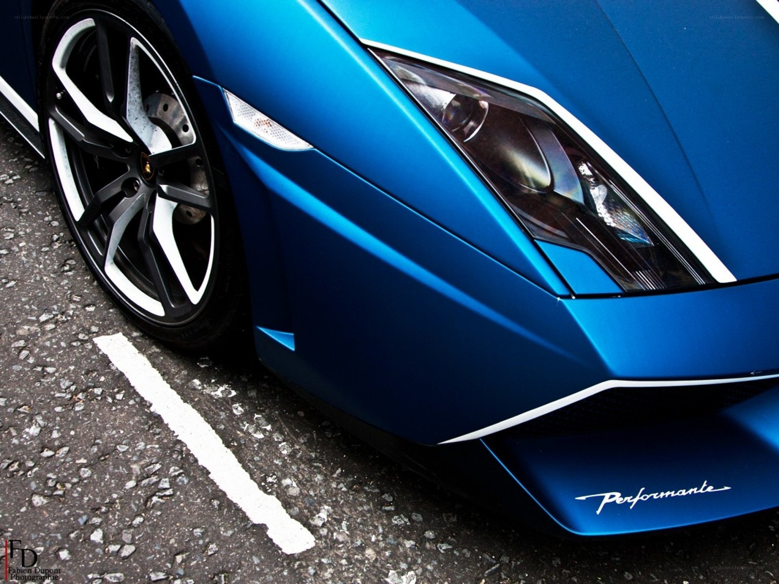 Blue Lamborghini Performante