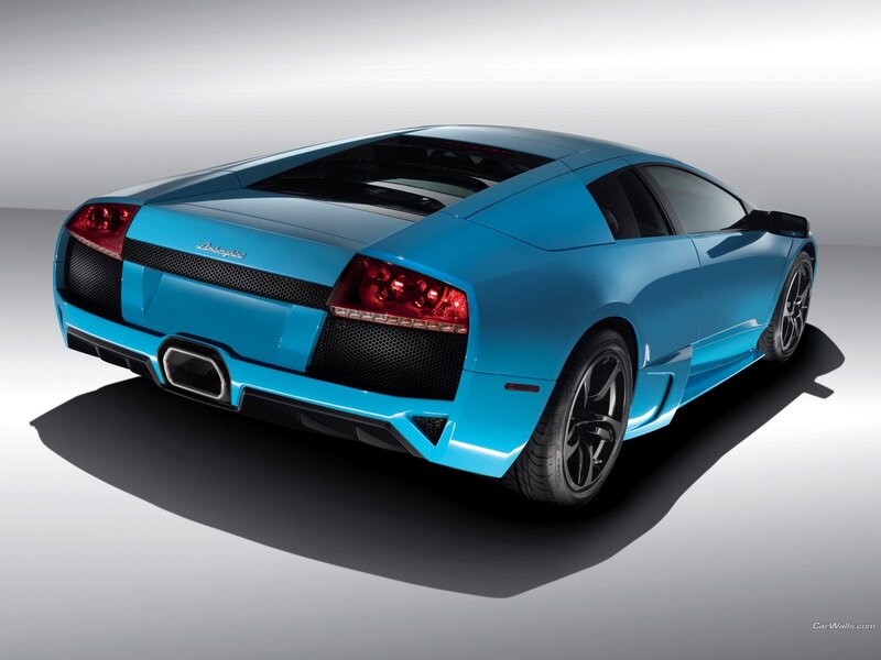 Blue Lamborghini sports car