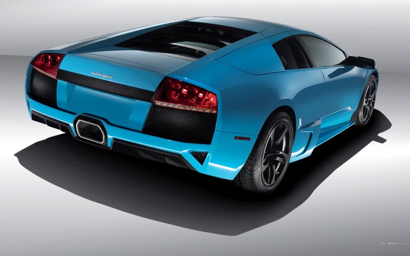 blue lamborghini sports car