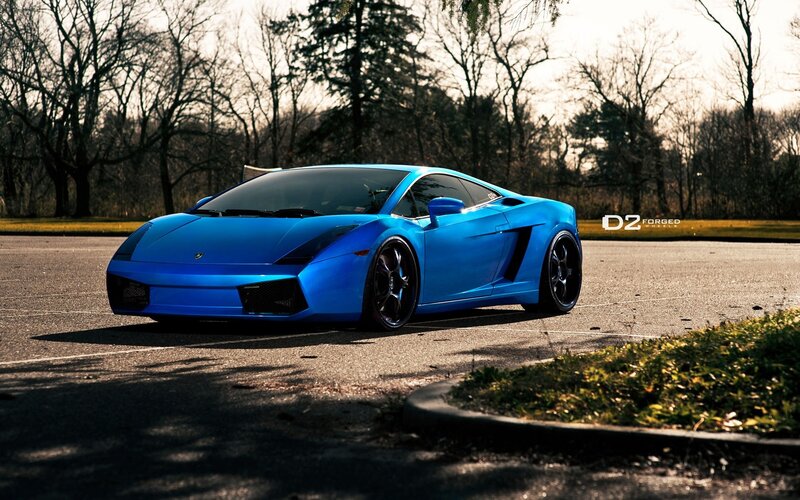 blue lamborghini sports car