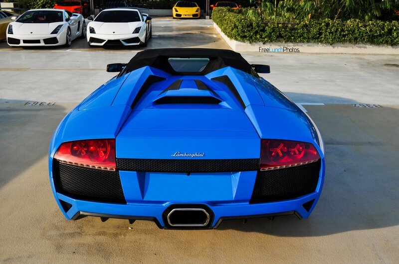 Blue Lamborghini sports car