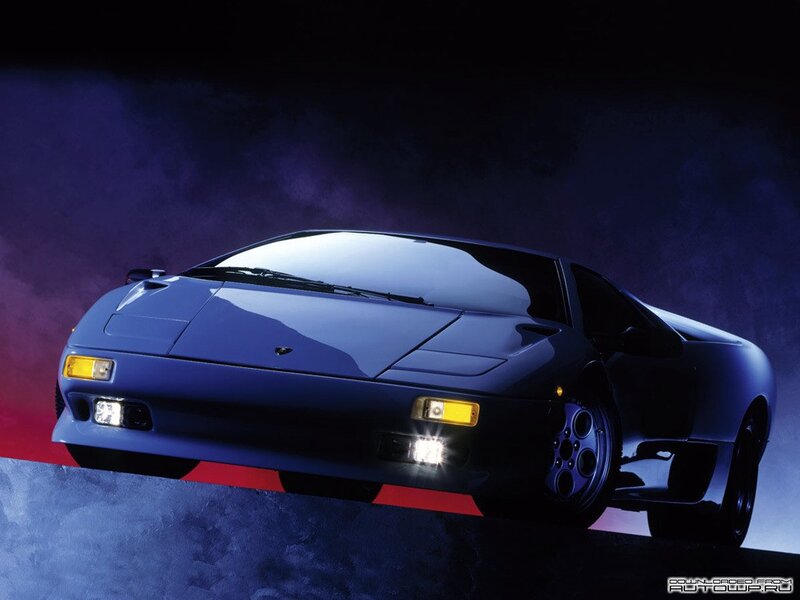 Blue Lamborghini sports car