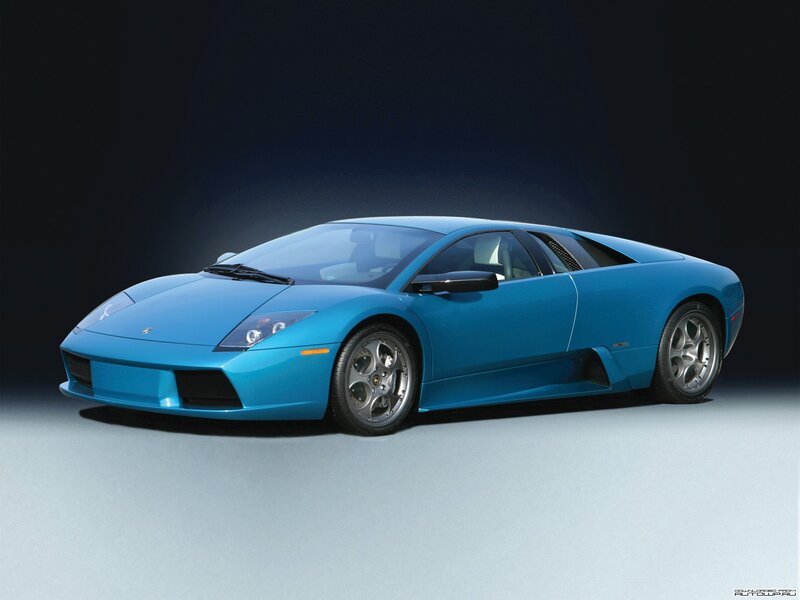 Blue Lamborghini sports car