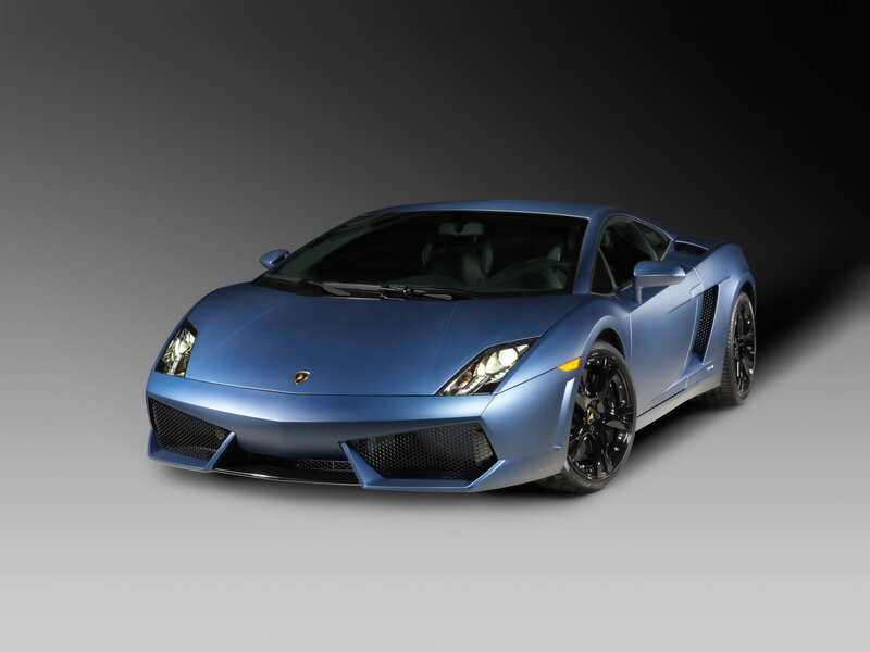 Blue Lamborghini sports car