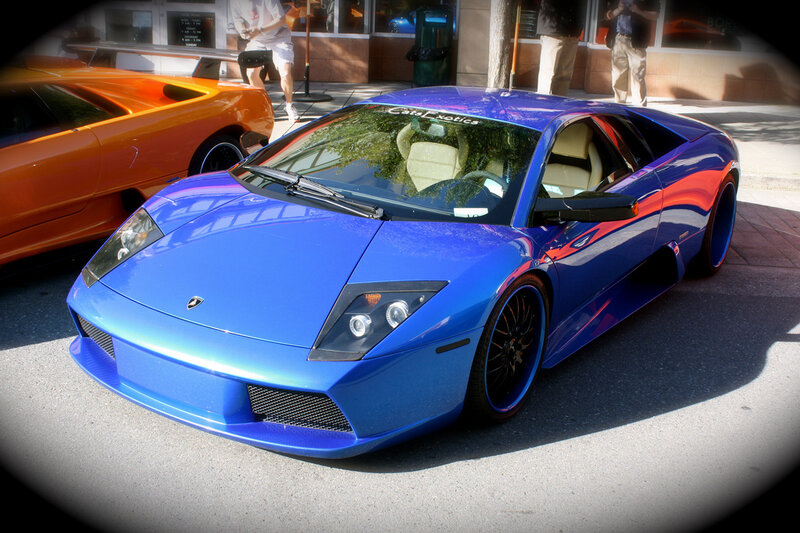 Blue Lamborghini sports car