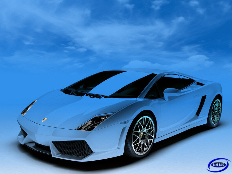 Blue Lamborghini sports car