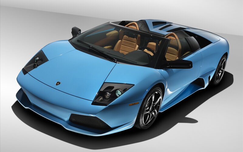Blue Lamborghini sports car