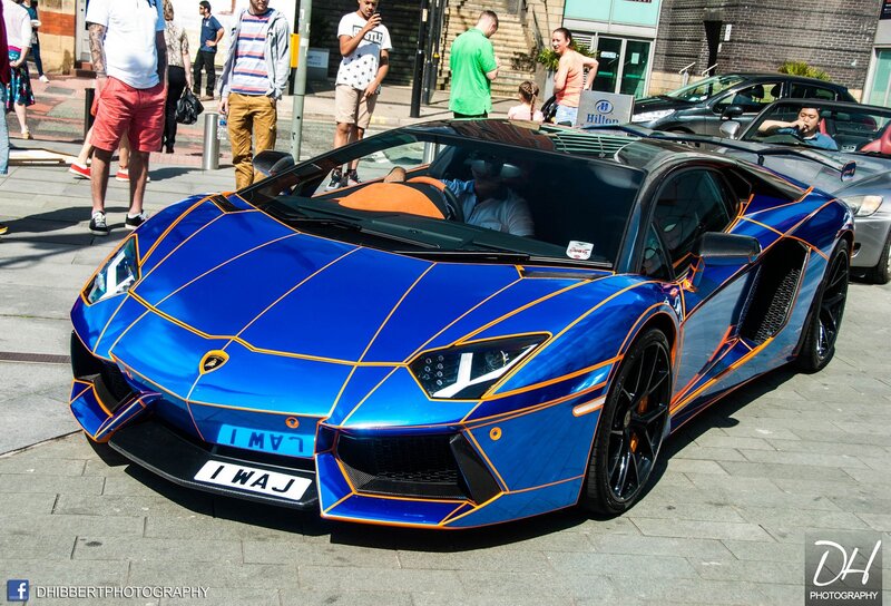 Blue Lamborghini Sports Car — Outdoor