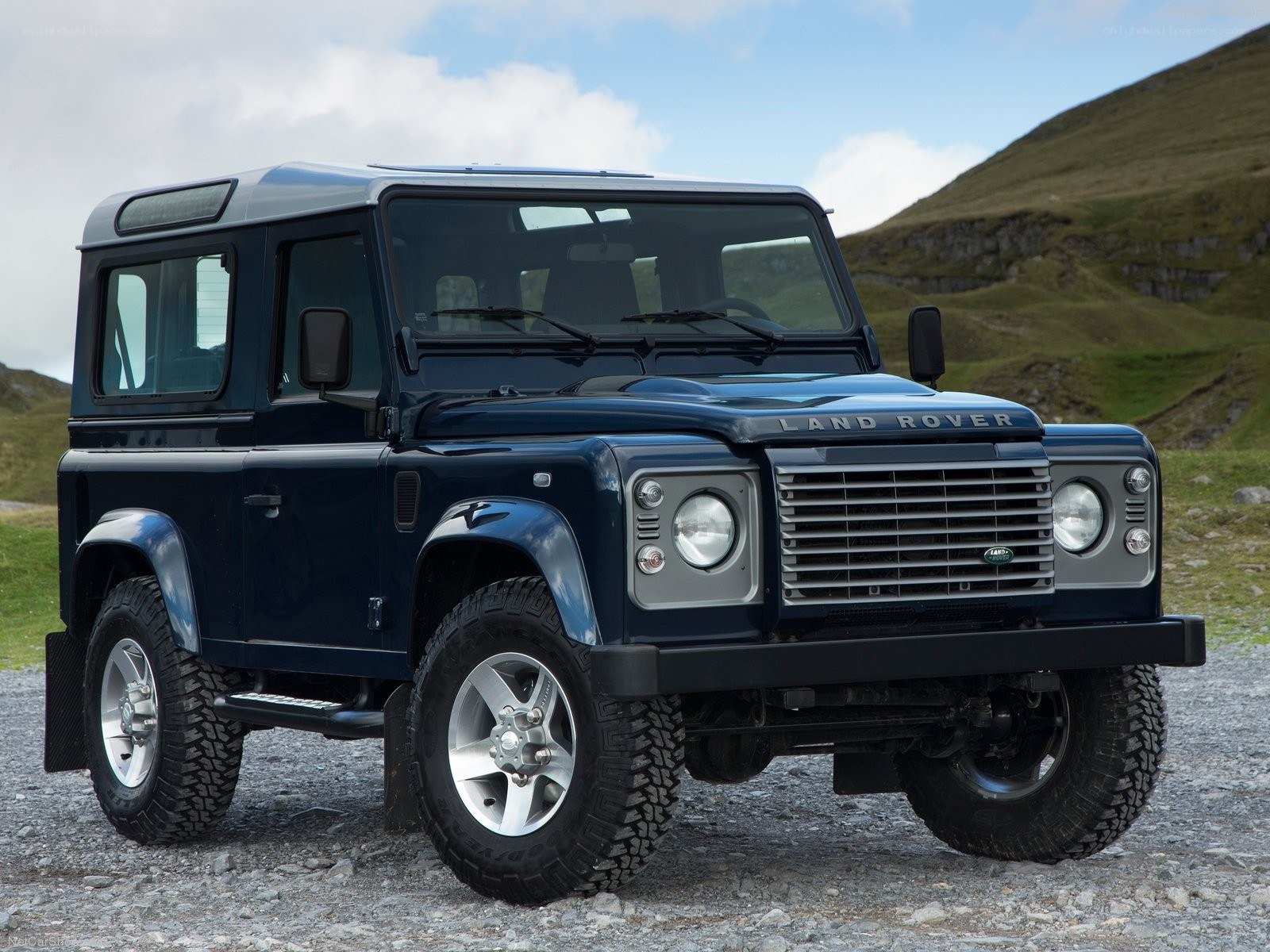 Blue Land Rover Defender