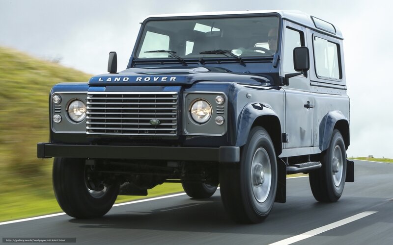 Blue Land Rover Defender — Dynamic