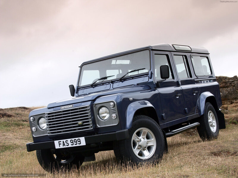Blue Land Rover Defender — Outdoor, Photograph