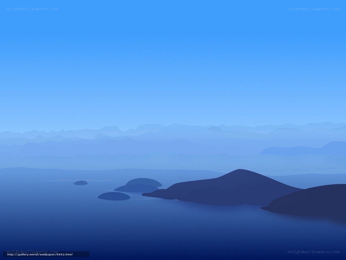 Blue landscape with islands
