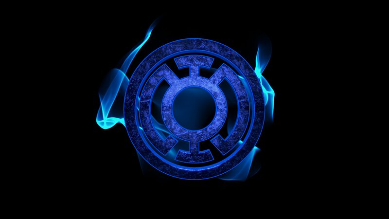 Blue Lantern Symbol — Dramatic, Digital Art