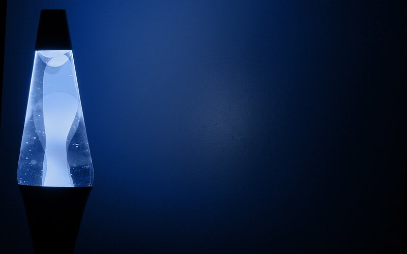 Blue lava lamp glow