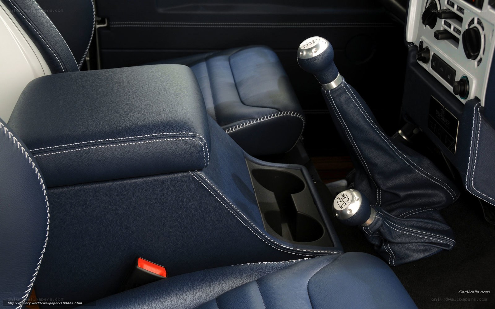 blue leather car interior