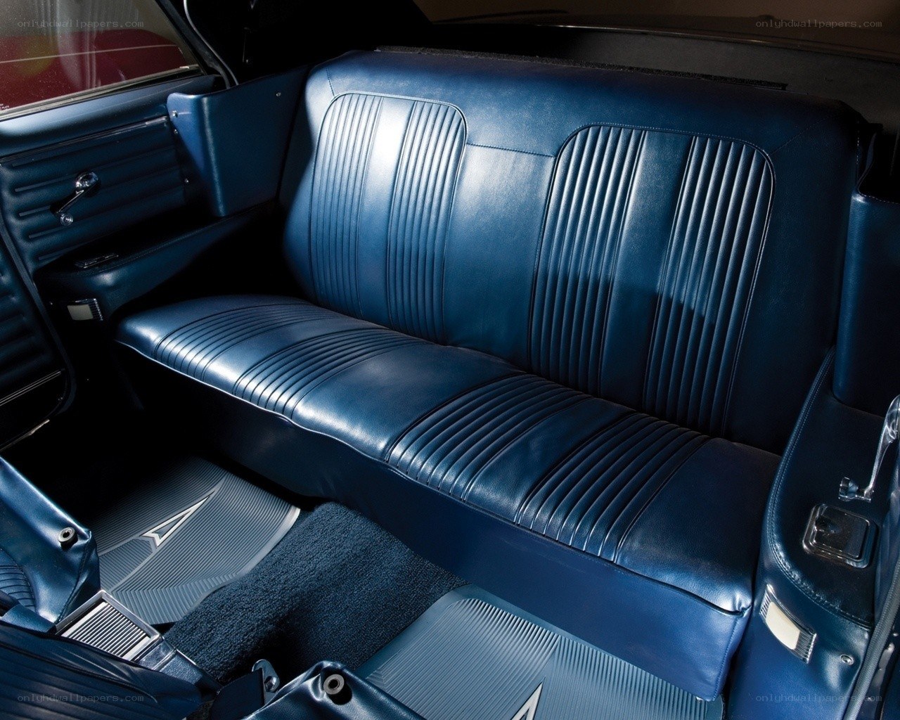 blue leather car interior