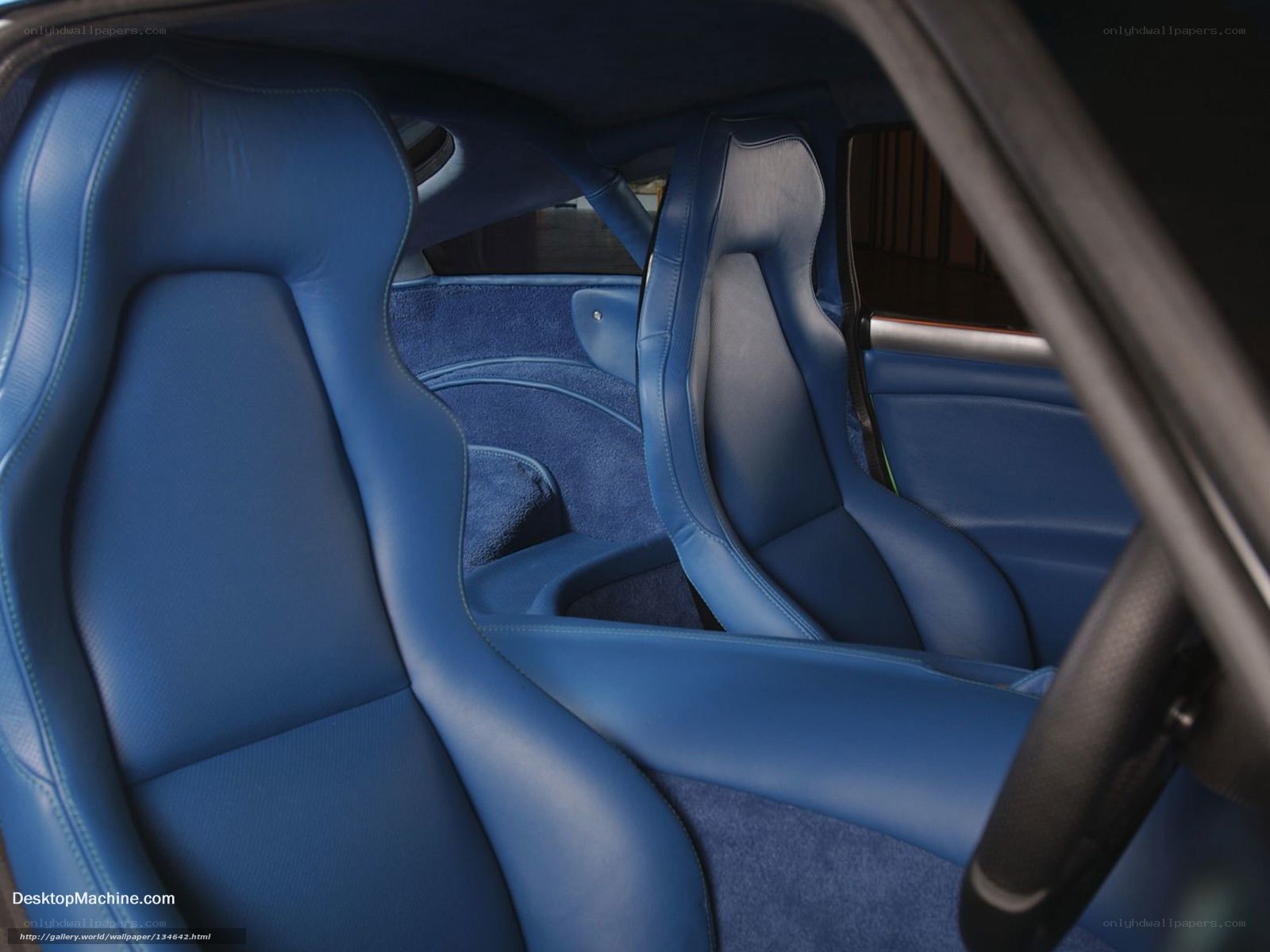 blue leather car interior