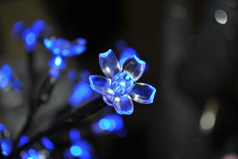 Blue LED flower lights