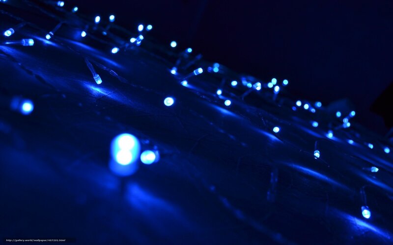 blue led lights at night