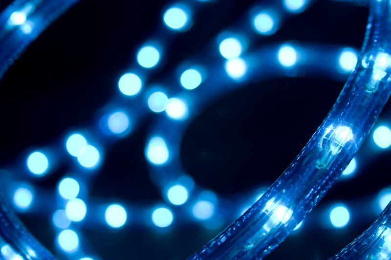 Blue LED lights in coils