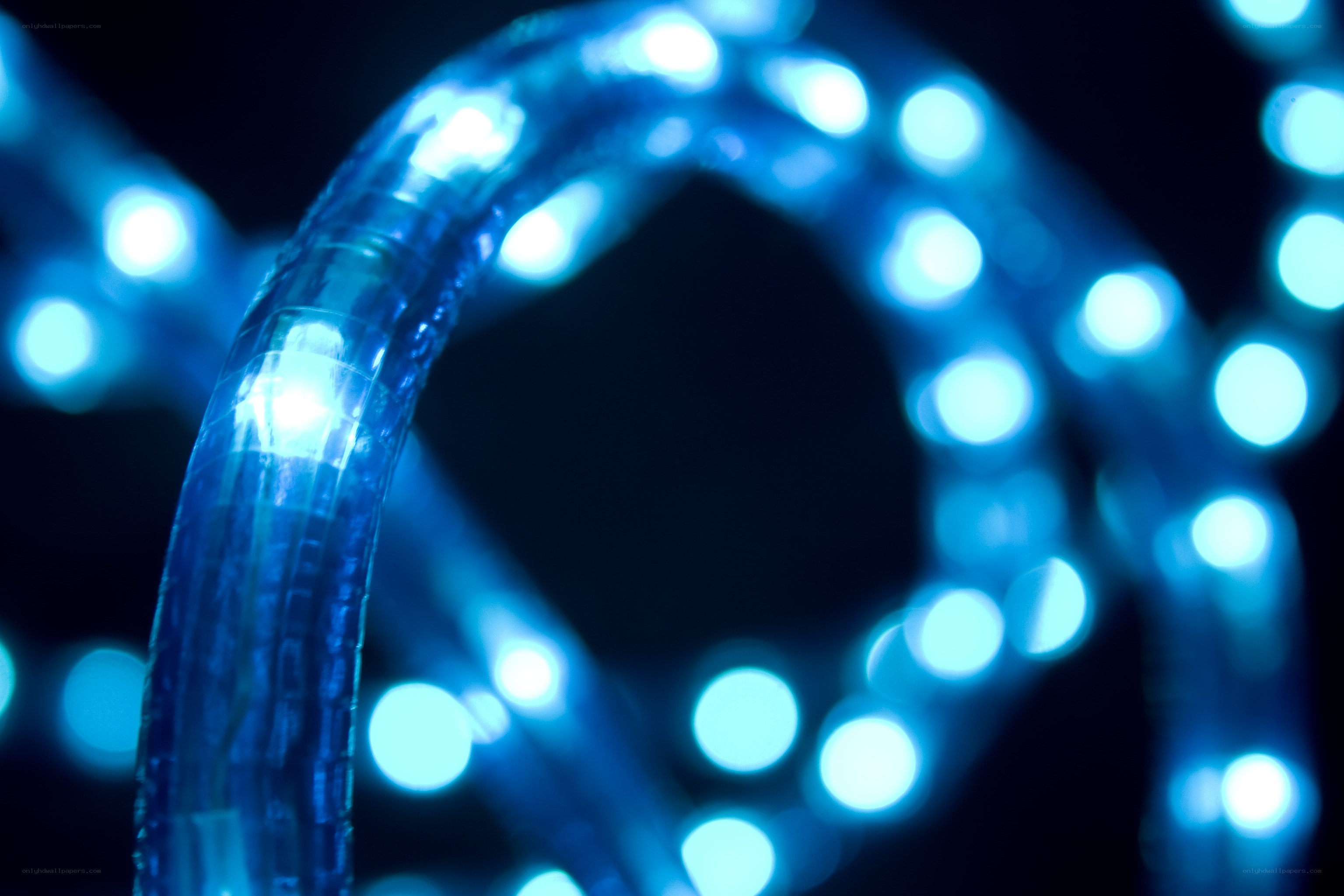 blue led lights in motion