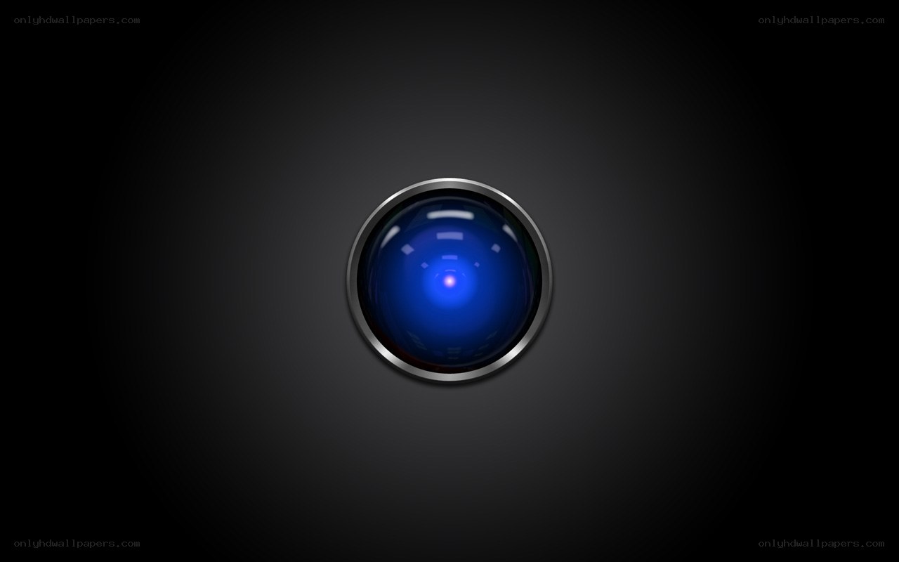 blue lens on dark background