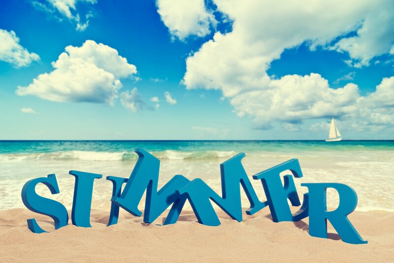 Blue Letters on Beach