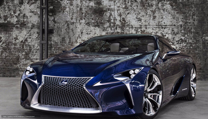 Blue Lexus Concept Car — Dramatic, Photograph, Brick Wall, Car Interior