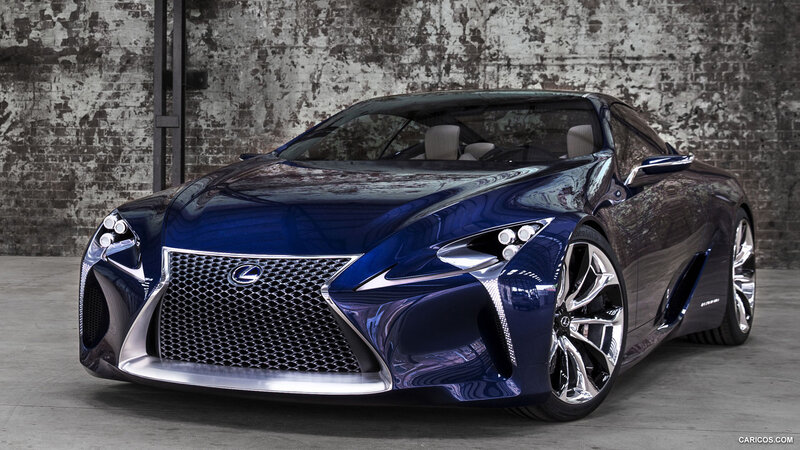 Blue Lexus Concept Car — Dramatic, Photograph, Brick Wall, Concrete Floor