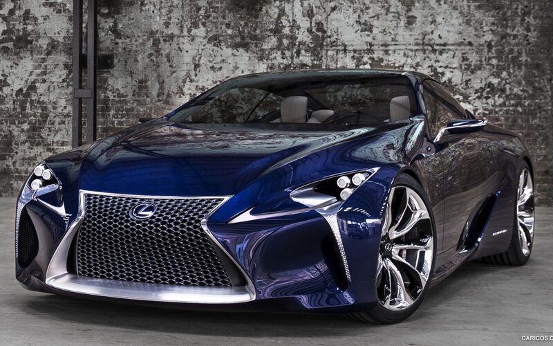 Blue Lexus Concept Car — Dramatic, Photograph, Brick Wall
