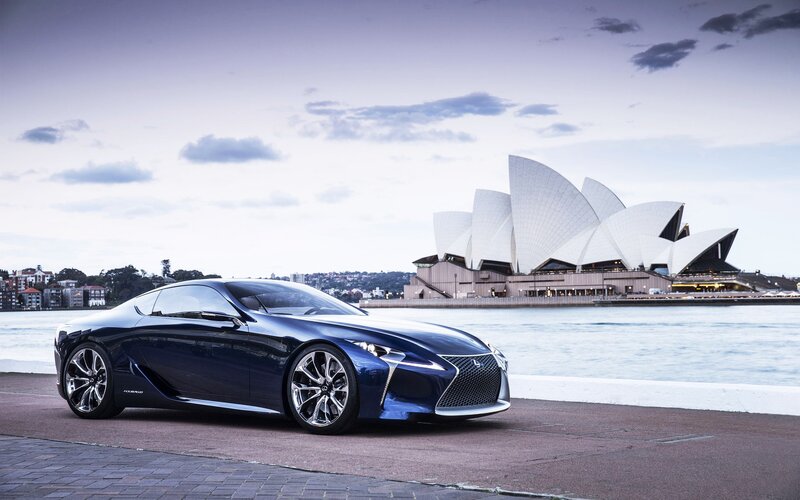 Blue Lexus Concept Car — Serene, Sunset