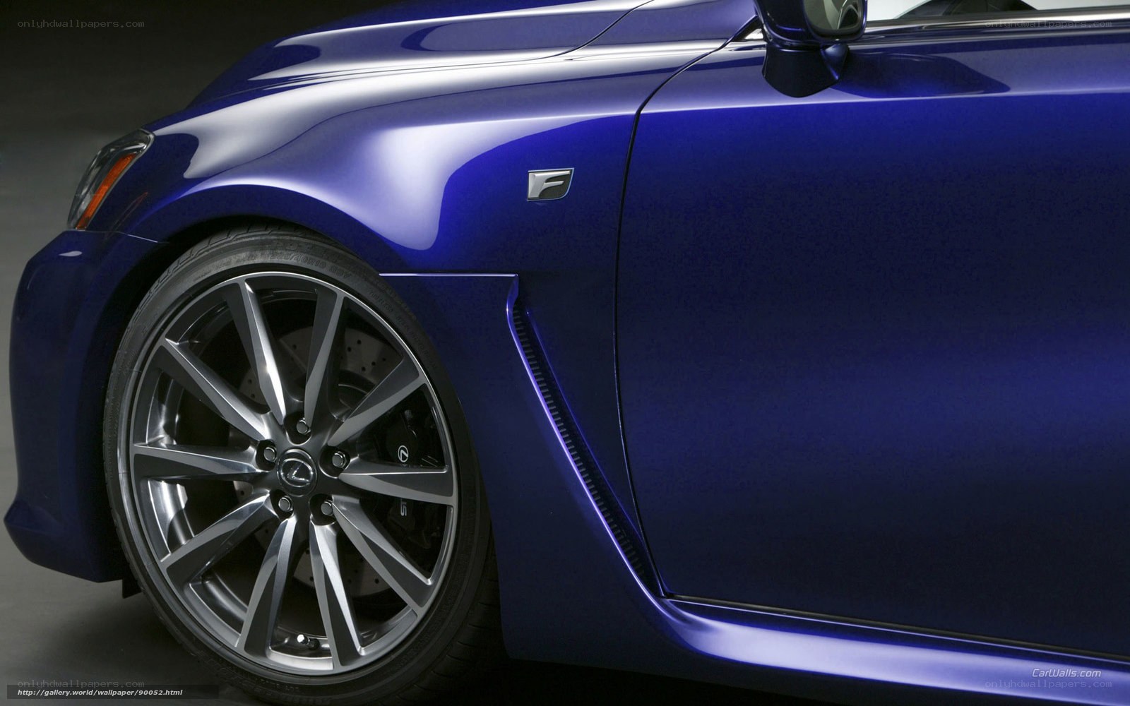 Blue Lexus F car side view