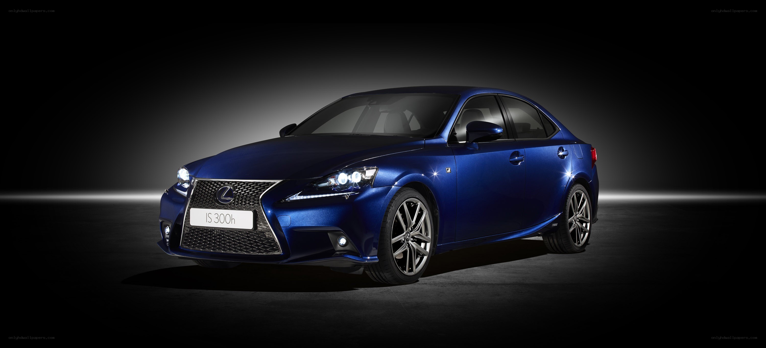 Blue Lexus IS 300h sedan