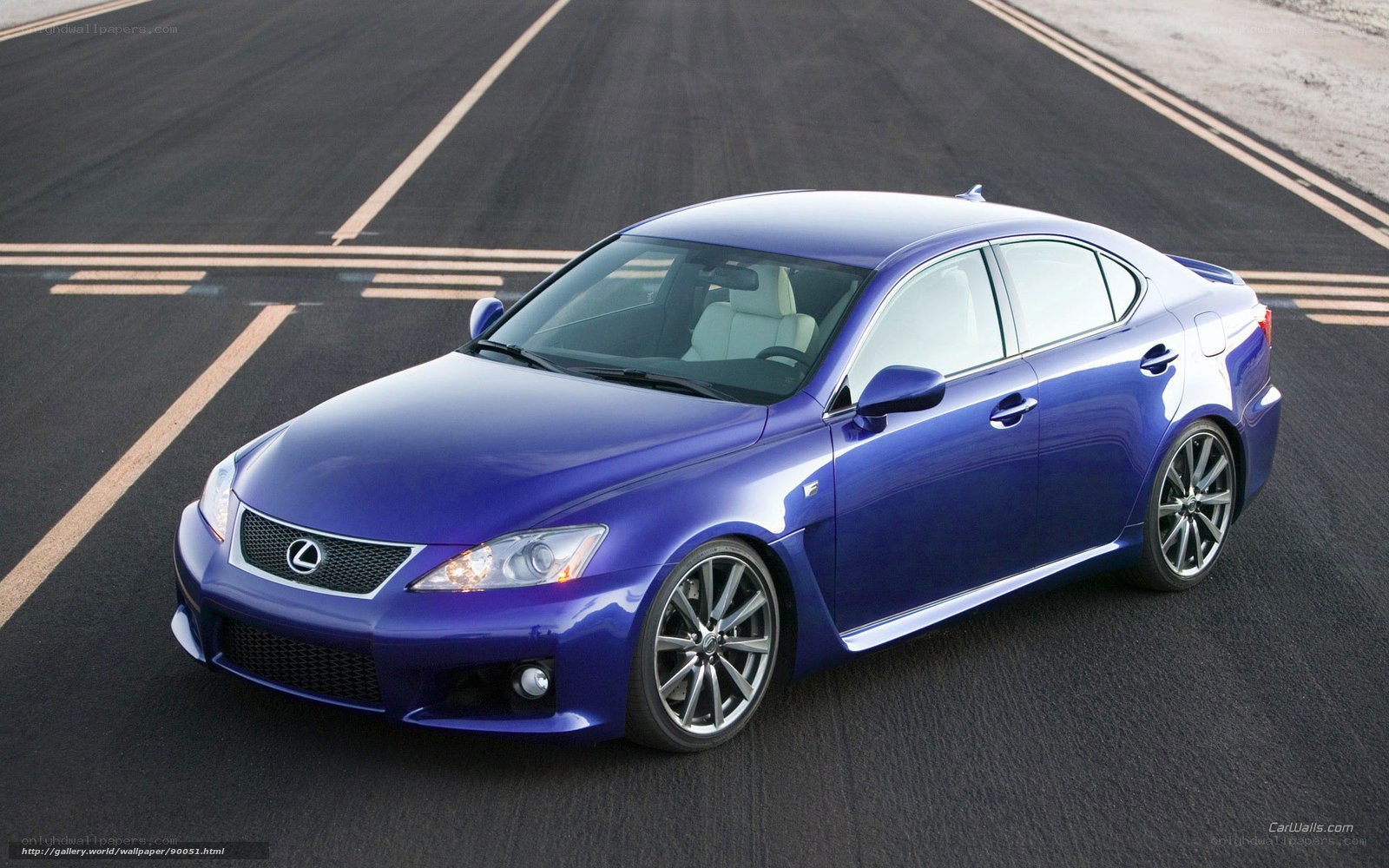 Blue Lexus IS-F on asphalt