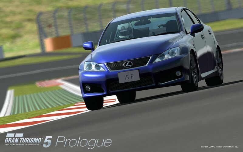 Blue Lexus Is-f on Track — Dynamic